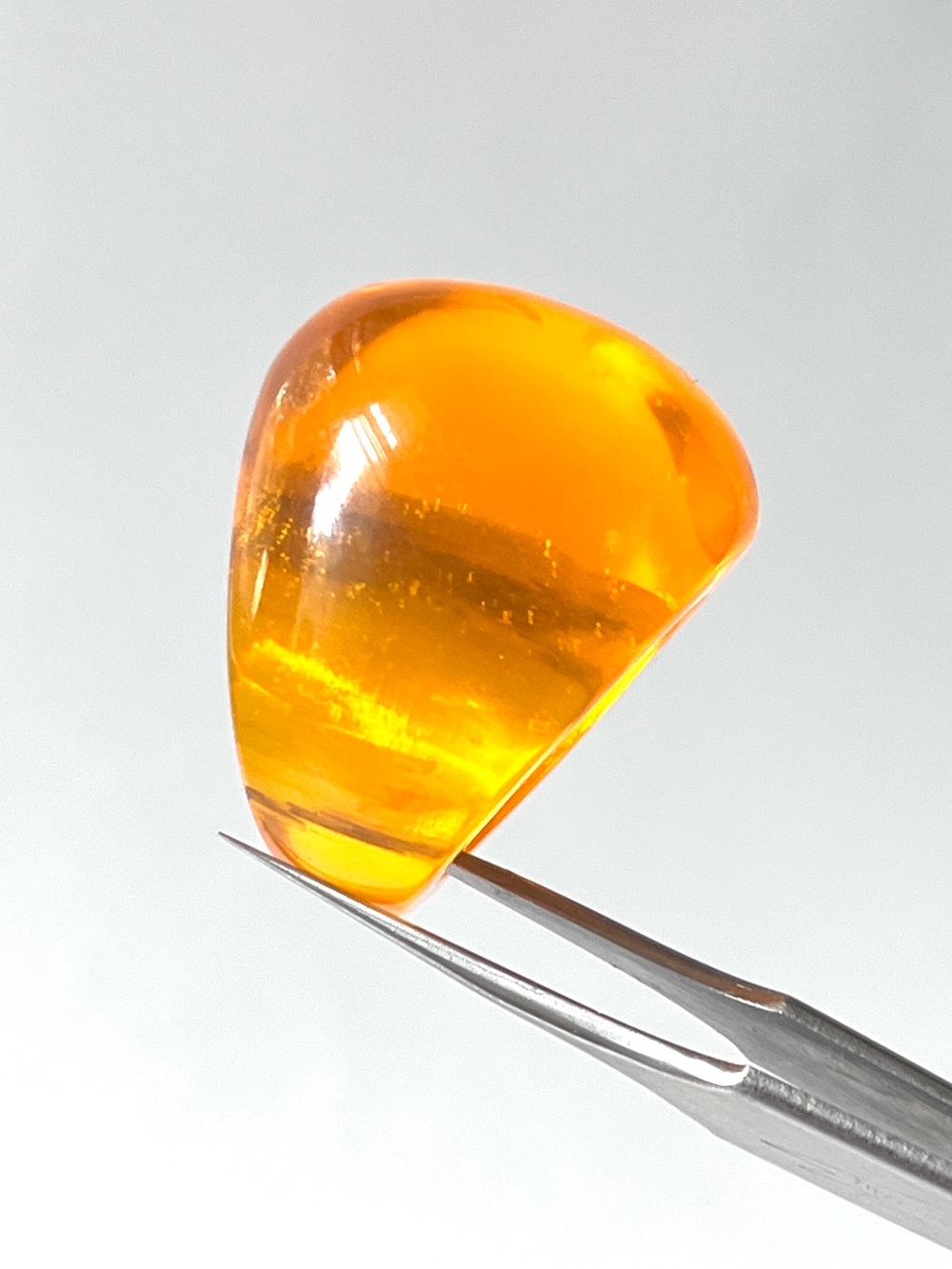 Vintage Size 8 Lucite Ring Chunky Bubble Dome Golden Amber Yellow Statement